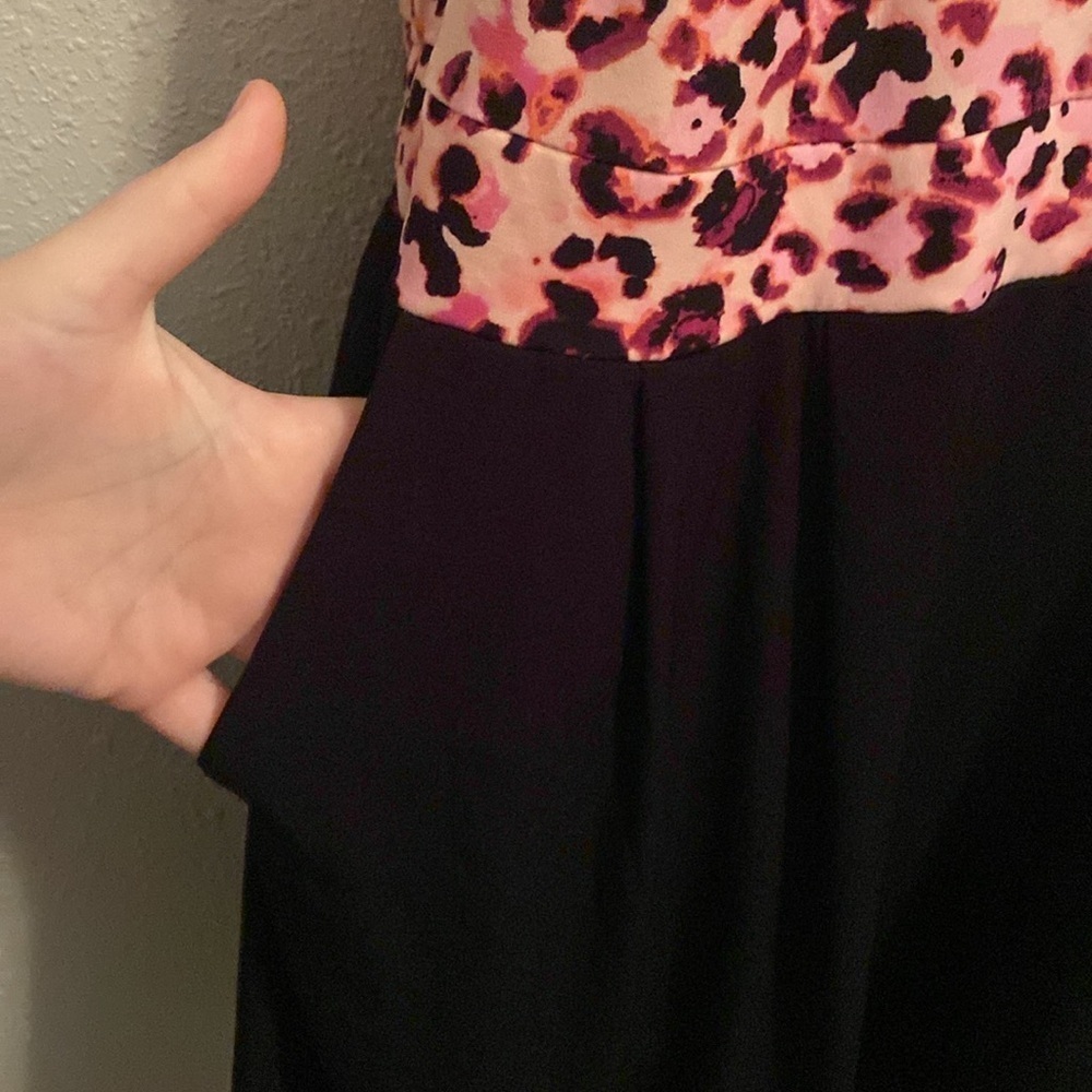 Torrid pink black leopard halter pocketed romper 1X 14 16 - Picture 5 of 13